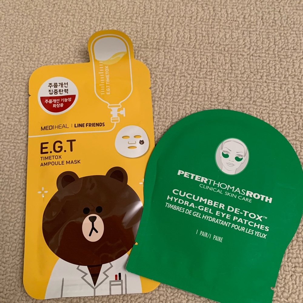 Korea line friends and Peter Thomas Roth  masks